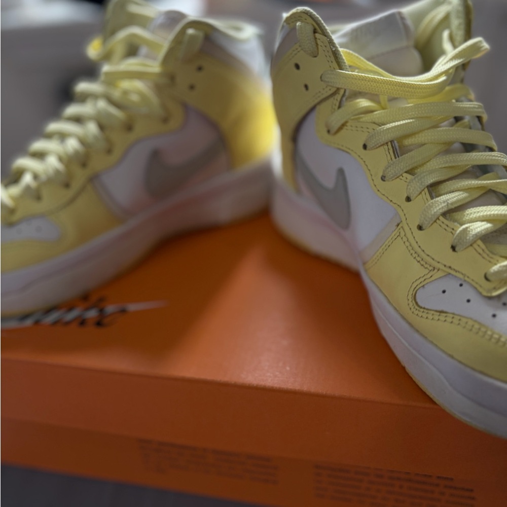 Nike Women's High-Top Sneakers in Yellow and White